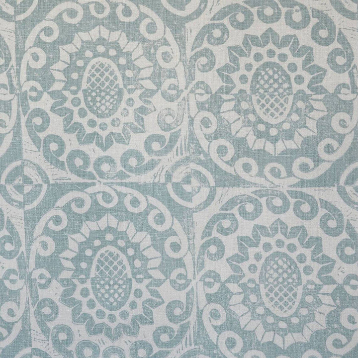 Pineapple On Oatmeal Aqua by Lee Jofa Designer Fabric BLITHFIELD LINEN - 100% United Kingdom - Horizontal: 17.73 and Vertical: 31 53 - Swanky Fabrics -