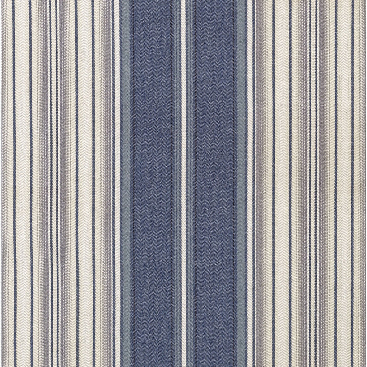Windsor Stripe Blue/Silver by Lee Jofa Fabric BLITHFIELD COTTON - 42%;VISCOSE - 30%;LINEN - 24%;POLYESTER - 4% Italy HEAVY Horizontal: 13.78 and Vertical: 0 55.12 - Fabric Carolina -
