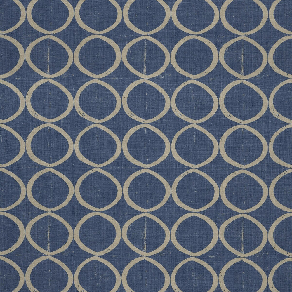 Circles Azure by Lee Jofa Fabric BLITHFIELD LINEN - 100% United Kingdom HEAVY Horizontal: 13.4 and Vertical: 25.2 53.5 - Fabric Carolina -