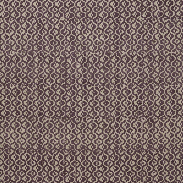 Small Medallion Aubergine by Lee Jofa Designer Fabric BLITHFIELD LINEN - 100% United Kingdom HEAVY Horizontal: 17.1 and Vertical: 37.7 51.1 - Swanky Fabrics -