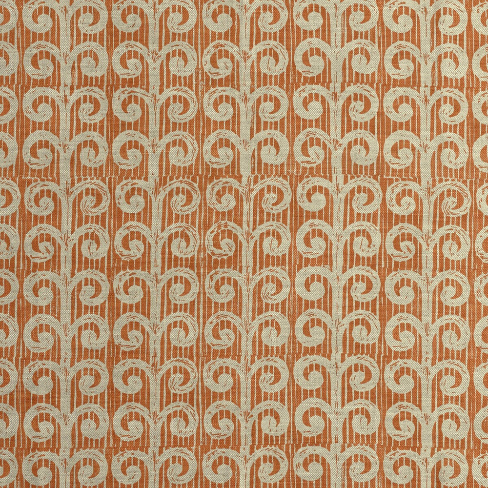 Fern Tangerine by Lee Jofa Fabric BLITHFIELD LINEN - 100% United Kingdom MEDIUM Horizontal: 32.7 and Vertical: 25.6 52 - Fabric Carolina -