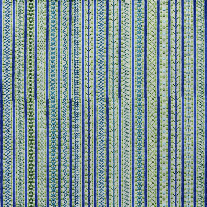 Capri Blue/Green by Lee Jofa Designer Fabric BLITHFIELD COTTON - 100% India - Horizontal: 24.6 and Vertical: 1.4 52 - Swanky Fabrics -