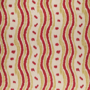 Ikat Stripe Red/Green by Lee Jofa Fabric