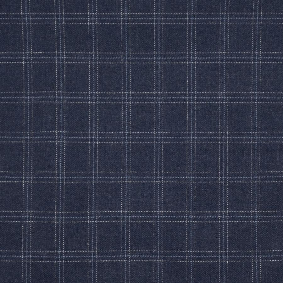 Barrie # 418 Indigo by Maxwell Designer Fabric Menswear Ii-Plaids & Checks 40% WOOL
35% POLYESTER
15% NYLON
10% ACRYLIC INDIA V-3.4" H-3.4" 55" - Swanky Fabrics -