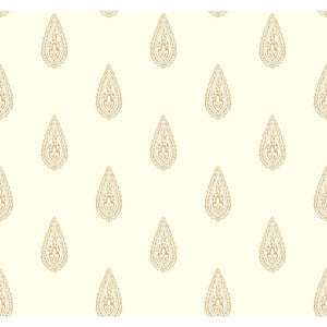 Luxury Teardrop Off White & Gold Metallic Wallpaper by Antonina Vella