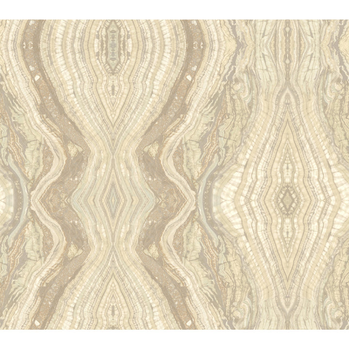 Kaleidoscope Light Grey & Beige Wallpaper by Antonina Vella Antonina Vella Kashmir Covers about 60.8 square feet 27-in by 27-ft long roll Unpasted 24 - Fabric Carolina -