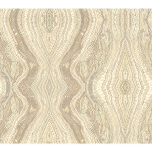 Kaleidoscope Light Grey & Beige Wallpaper by Antonina Vella