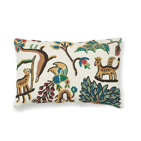 Fables - Crewel Lumbar Pillow/Blue / Multi Bh 0001Lfabpill by The House of Scalamandre
 Pillow 60% COTTON 40% WOOL USA Horizontal: and Vertical: - Fabric Carolina -