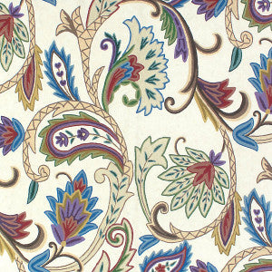 Mitra Crewel/Teal, Plum & Brick Bh 00011205 by Old World Weavers Fabric