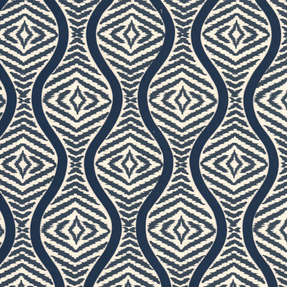 Bigwig 1 Wedgewood by Stout Fabric Stout Fabric Bigwig 1 WedgewoodFabric Comfortable Living Moonstone/Navy 100%Cot India </p><p>Repeat: H: 7, V: 0 52 in - Fabric Carolina -