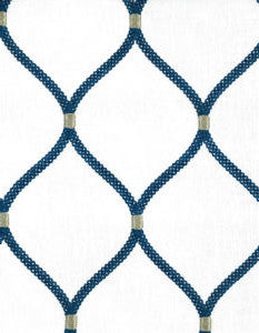 Bimini Ivory Navy by Norbar Fabric GALLERY 55% COTTON 20% RAYON 20% POLYESTER INDIA 6 1/4"V 4 1/4"H 54 - Fabric Carolina -