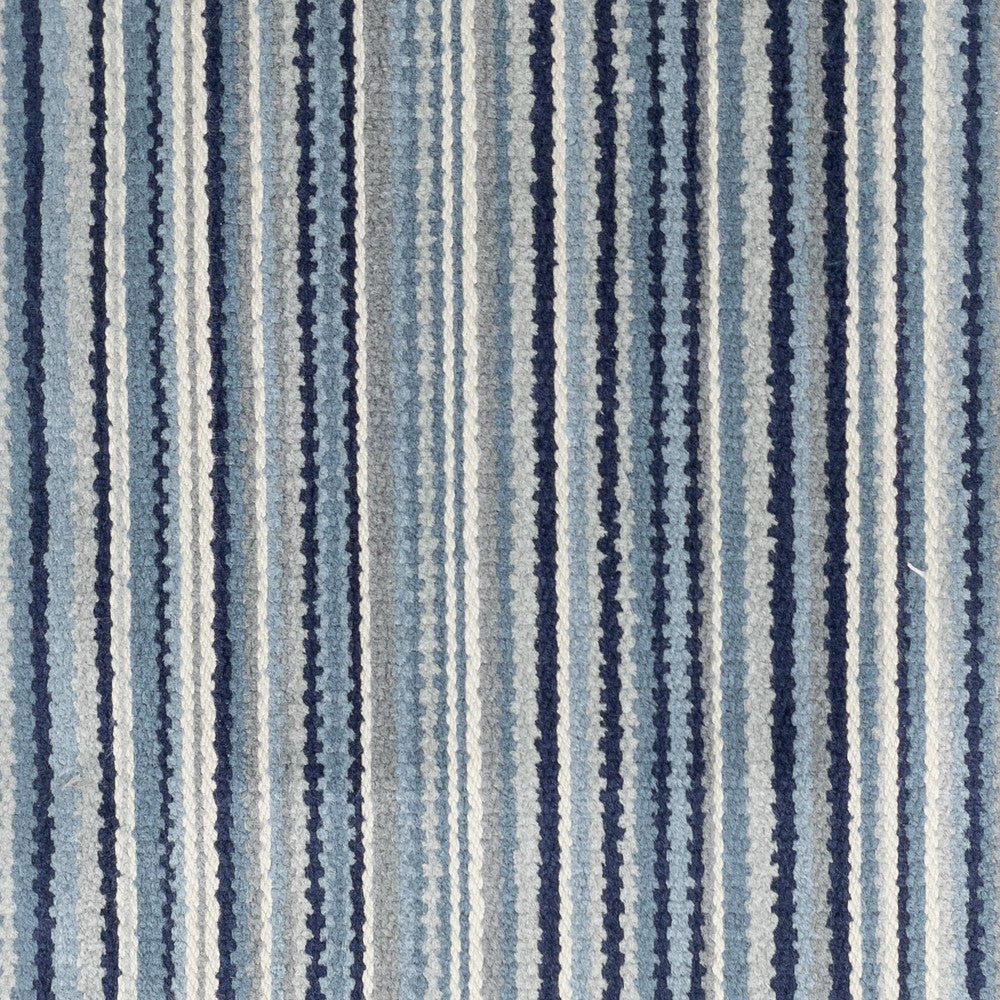 Bingo 1 Indigo by Stout Designer Fabric LIVING IS EASY LAKE/OCEAN 84%SVI 16%POL USA Horizontal: 0.125 and Vertical: 6.750 57 in - Swanky Fabrics -