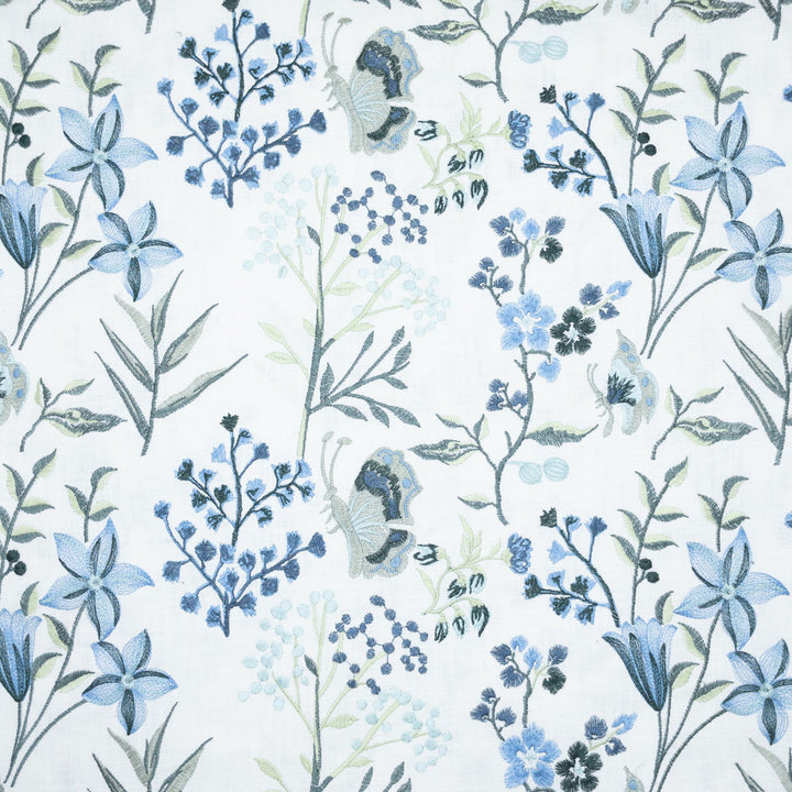 Biran 2 Breeze by Stout Fabric COMFORTABLE LIVING HAZE/NAVY 100%COT %VEMB INDIA Horizontal: 17.375 and Vertical: 11.875 51.5 in - Fabric Carolina -