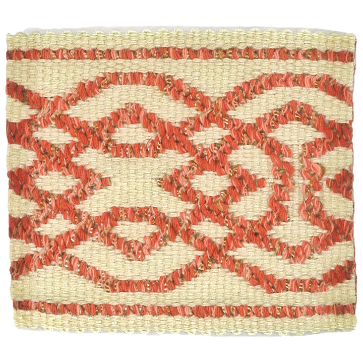 Birkhoff 7 Coral by Stout Trim TREND ALERT TRIM 41%COT 34%LIN 22%SVI 3%POL CHINA Horizontal: 2.75 and Vertical: 0 2.38 in - Fabric Carolina -