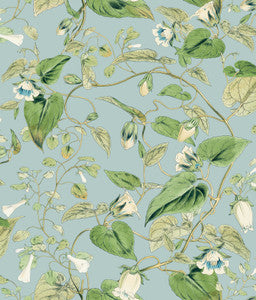 Moon Flower Sky Blue Wallpaper by York Wallcoverings