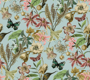 Butterfly House Sky Blue Wallpaper by York Wallcoverings