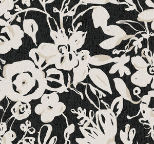 Brushstroke Floral Black Wallpaper by York Wallcoverings