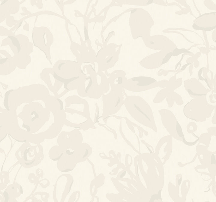 Brushstroke Floral Pearl Wallpaper by York Wallcoverings Blooms Covers about 60.8 square feet 27-in by 27-ft long roll Unpasted 25.25 - Fabric Carolina -