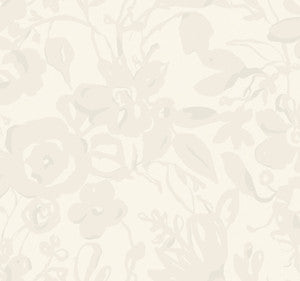 Brushstroke Floral Pearl Wallpaper by York Wallcoverings
