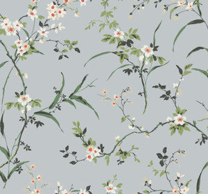 Blossom Branches Light Grey Wallpaper by York Wallcoverings
