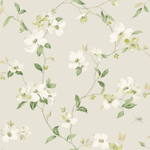 Dogwood Light Grey Wallpaper by York Wallcoverings