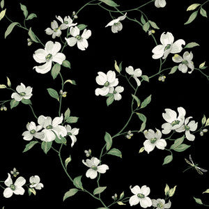 Dogwood Black Wallpaper by York Wallcoverings