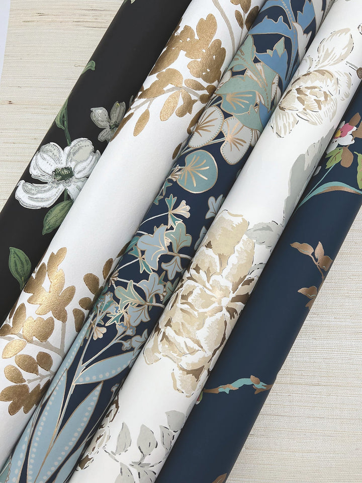 Teahouse Floral Neutral Wallpaper by York Wallcoverings Designer