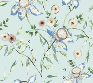 Dream Blossom Light Blue Wallpaper by York Wallcoverings