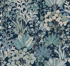 Forest Floor Navy Wallpaper by York Wallcoverings