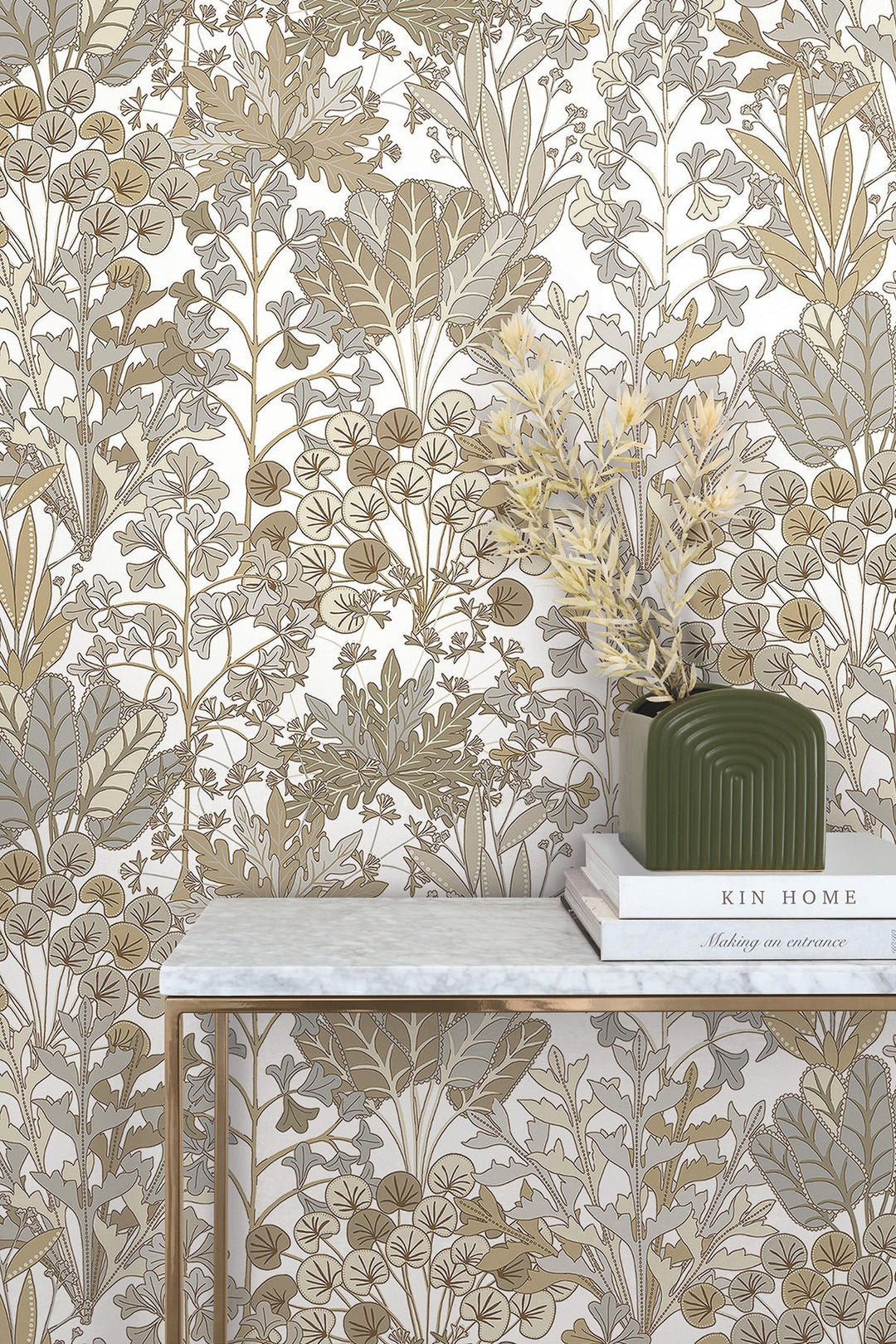 Forest Floor Neutral Wallpaper by York Wallcoverings Designer