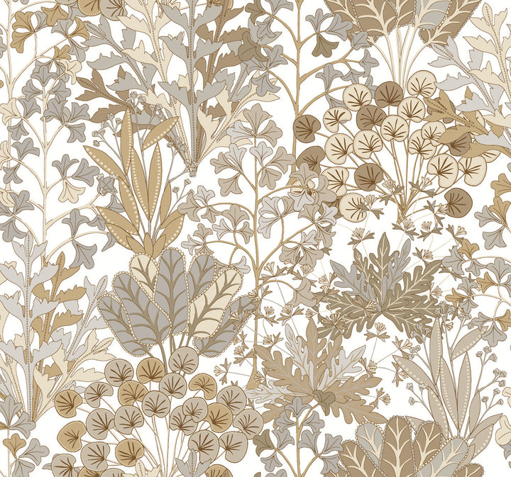 Forest Floor Neutral Wallpaper by York Wallcoverings Blooms Covers about 60.8 square feet 27-in by 27-ft long roll Unpasted 25.25 - Fabric Carolina -