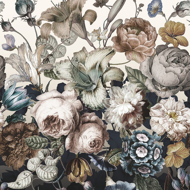 Rachel Rose White Wall Mural by York Wallcoverings Blooms Covers 2 panels - measures 4.5-ft wide by 10.2-ft long when assembled 27-in by 10.2-ft long roll Unpasted 0 - Fabric Carolina -