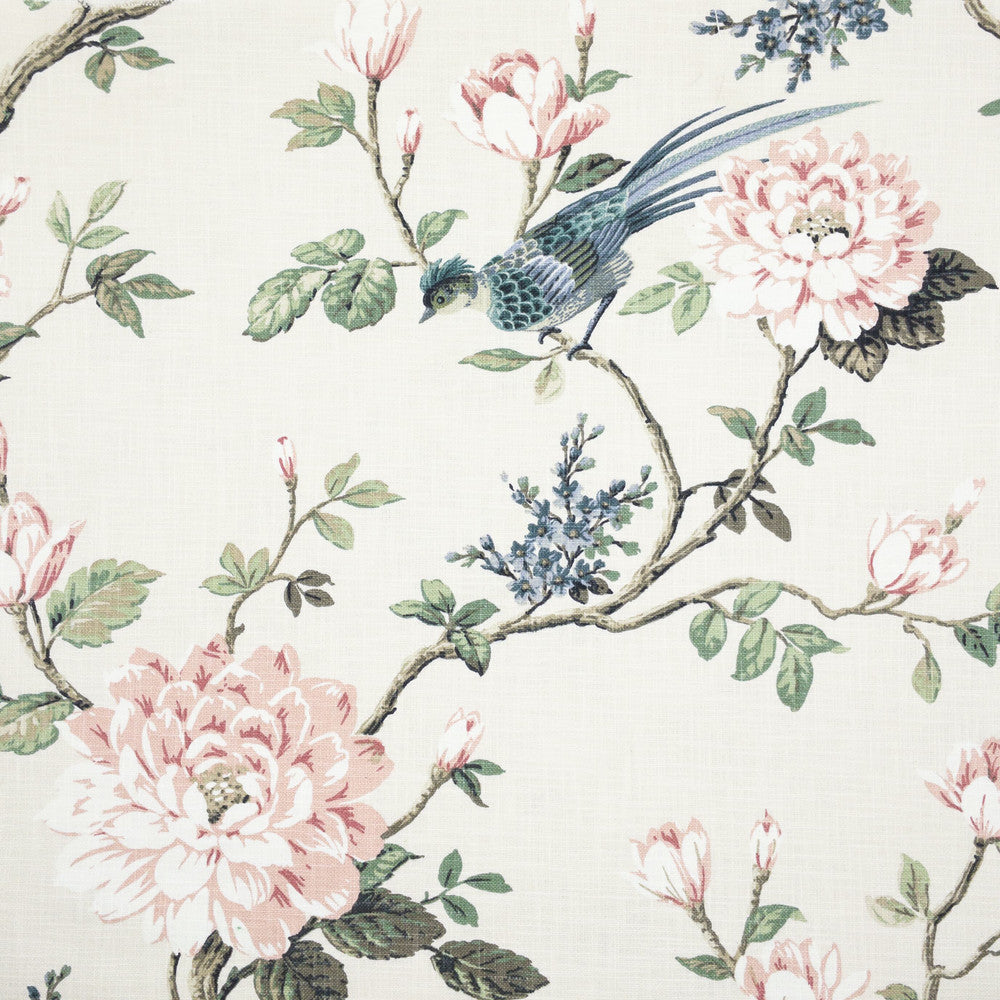 Blossom 1 Eggshell by Stout Fabric Stout Fabric Blossom 1 EggshellFabric Comfortable Living Spring/Moss 100%Cot Pakistan </p><p>Repeat: H: 27, V: 10.25 54 in - Fabric Carolina -