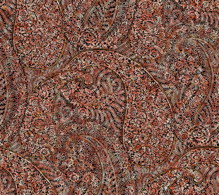 Kashmir Dreams Paisley Red Wallpaper by Antonina Vella Antonina Vella Boho Luxe Covers about 60.8 square feet 27-in by 27-ft long roll Unpasted 24 - Fabric Carolina -