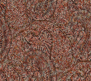 Kashmir Dreams Paisley Red Wallpaper by Antonina Vella