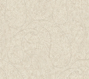 Kashmir Dreams Paisley Off White Wallpaper by Antonina Vella