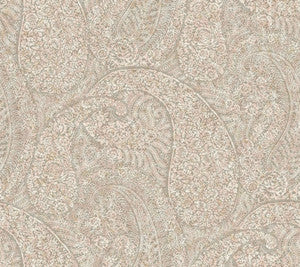 Kashmir Dreams Paisley Pink Wallpaper by Antonina Vella