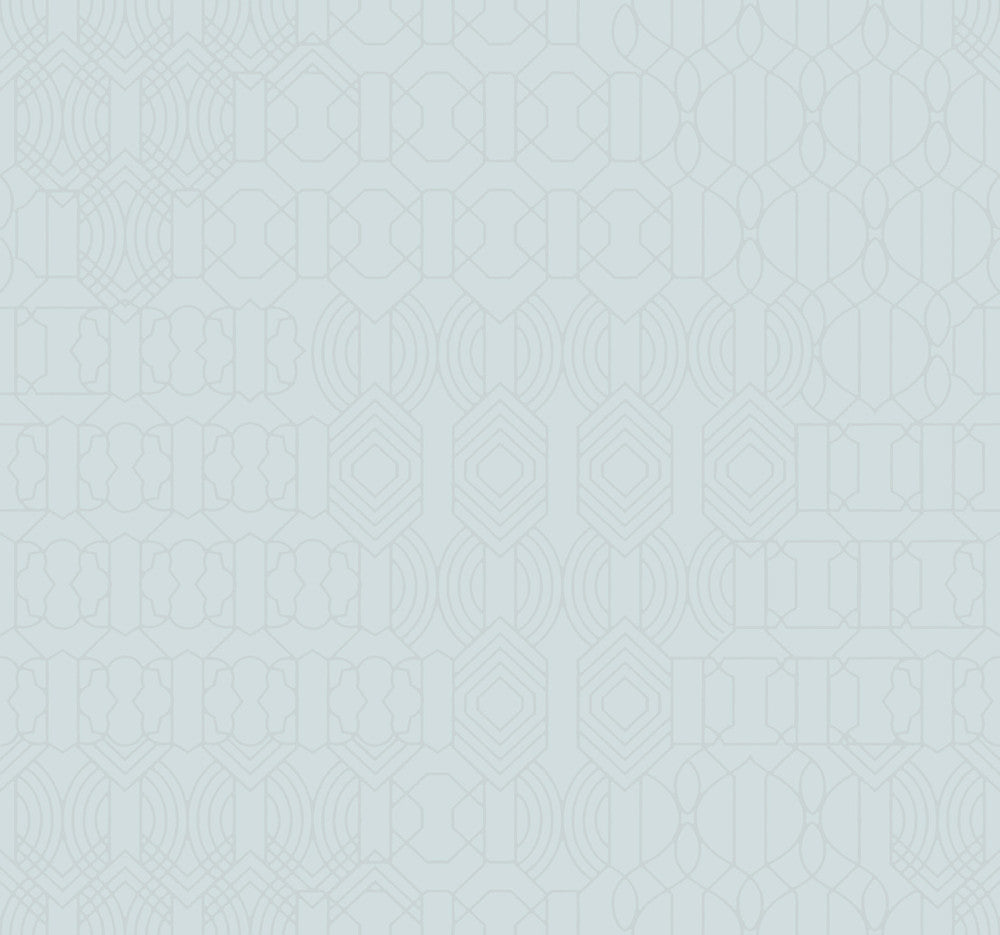 Modern Chandelier Light Blue Wallpaper by Antonina Vella Antonina Vella Boho Luxe Covers about 60.8 square feet 27-in by 27-ft long roll Unpasted 25.25 - Fabric Carolina -