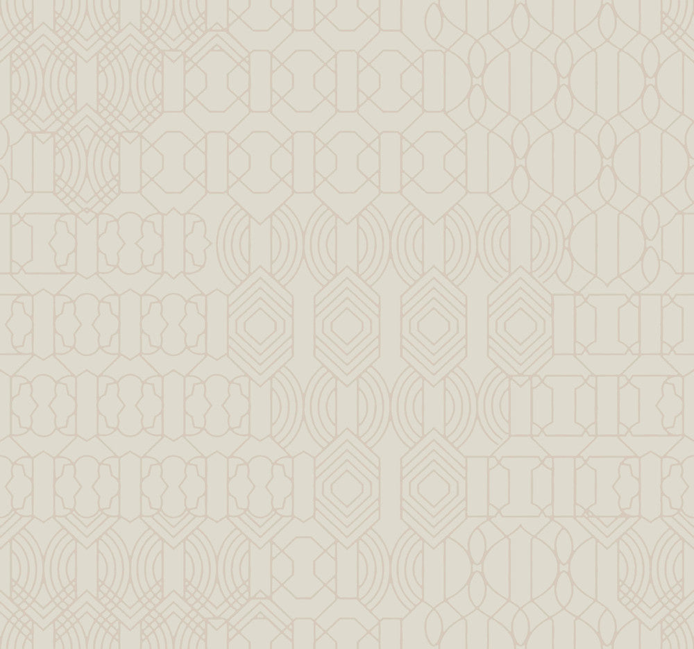 Modern Chandelier Cream Wallpaper by Antonina Vella Antonina Vella Boho Luxe Covers about 60.8 square feet 27-in by 27-ft long roll Unpasted 25.25 - Fabric Carolina -