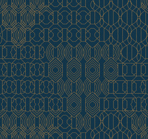 Modern Chandelier Blue Wallpaper by Antonina Vella