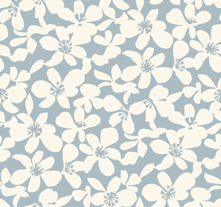 Free Spirit Blue Wallpaper by Antonina Vella Antonina Vella Boho Luxe Covers about 60.8 square feet 27-in by 27-ft long roll Unpasted 25.25 - Fabric Carolina -
