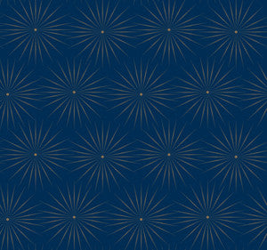 Starlight Blue & Gold Wallpaper by Antonina Vella