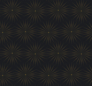 Starlight Black & Gold Wallpaper by Antonina Vella
