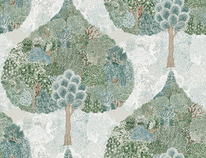 Mystic Forest Green & Teal Wallpaper by Antonina Vella