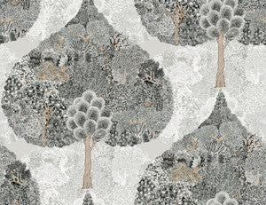 Mystic Forest Black Wallpaper by Antonina Vella