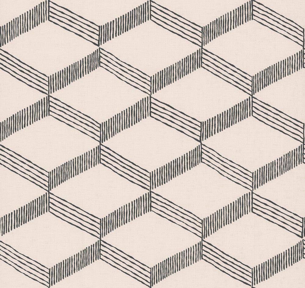 Palisades Paperweave Beige & Black Wallpaper by Antonina Vella Antonina Vella Boho Luxe Covers about 60.8 square feet United States Unpasted 25.25-in repeat, straight match 27-in by 27-ft long roll - Fabric Carolina -