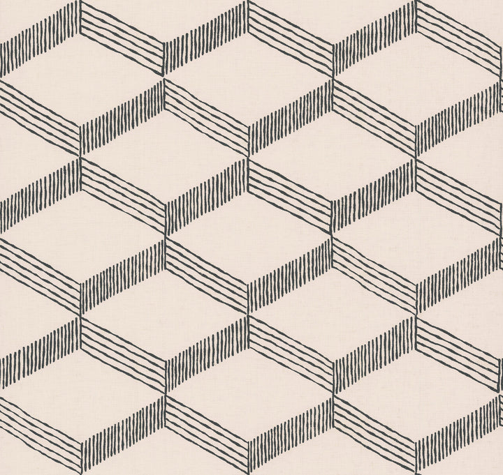 Palisades Paperweave Beige & Black Wallpaper by Antonina Vella Antonina Vella Boho Luxe Covers about 60.8 square feet United States Unpasted 25.25-in repeat, straight match 27-in by 27-ft long roll - Fabric Carolina -