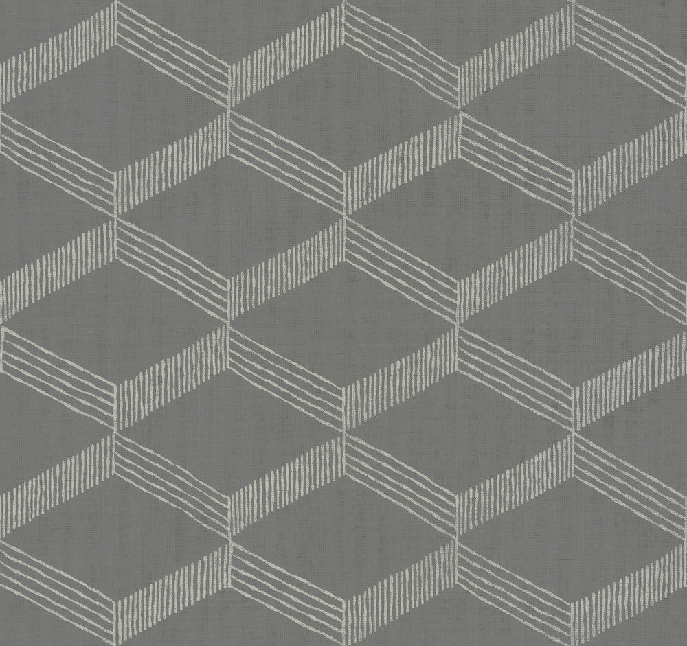 Palisades Paperweave Grey & White Wallpaper by Antonina Vella Antonina Vella Boho Luxe Covers about 60.8 square feet 27-in by 27-ft long roll Unpasted 25.25 - Fabric Carolina -