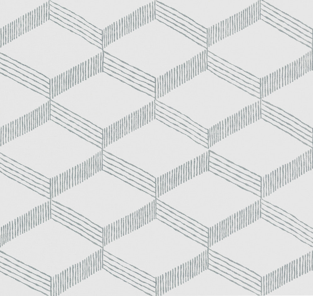 Palisades Paperweave White & Grey Wallpaper by Antonina Vella Antonina Vella Boho Luxe Covers about 60.8 square feet United States Unpasted 25.25-in repeat, straight match 27-in by 27-ft long roll - Fabric Carolina -