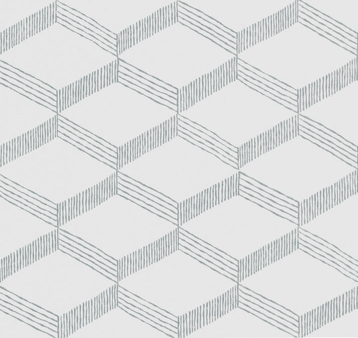 Palisades Paperweave White & Grey Wallpaper by Antonina Vella Antonina Vella Boho Luxe Covers about 60.8 square feet United States Unpasted 25.25-in repeat, straight match 27-in by 27-ft long roll - Fabric Carolina -